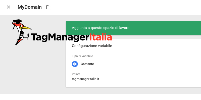 variabile dominio google tag manager