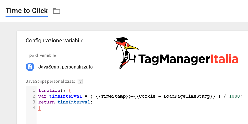 variabile time click google tag manager