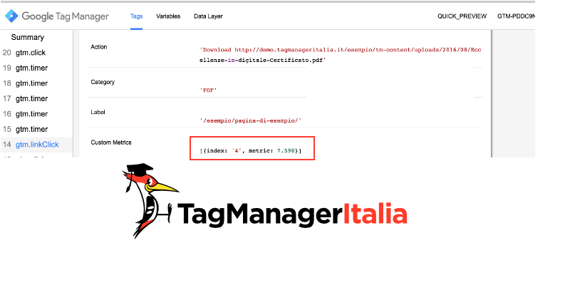 verifica tag tempo click google tag manager