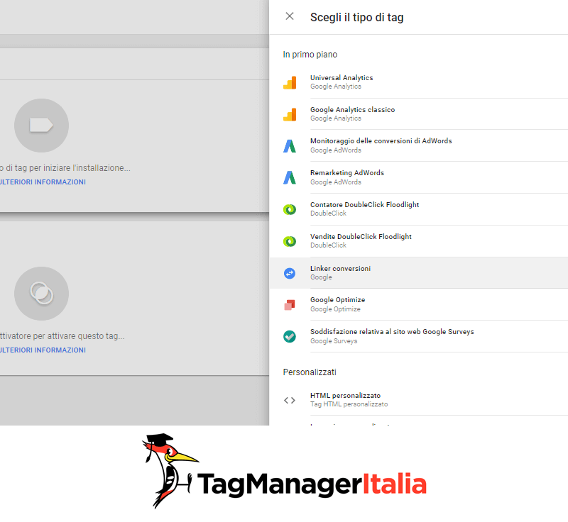 tag linker conversioni google tag manager