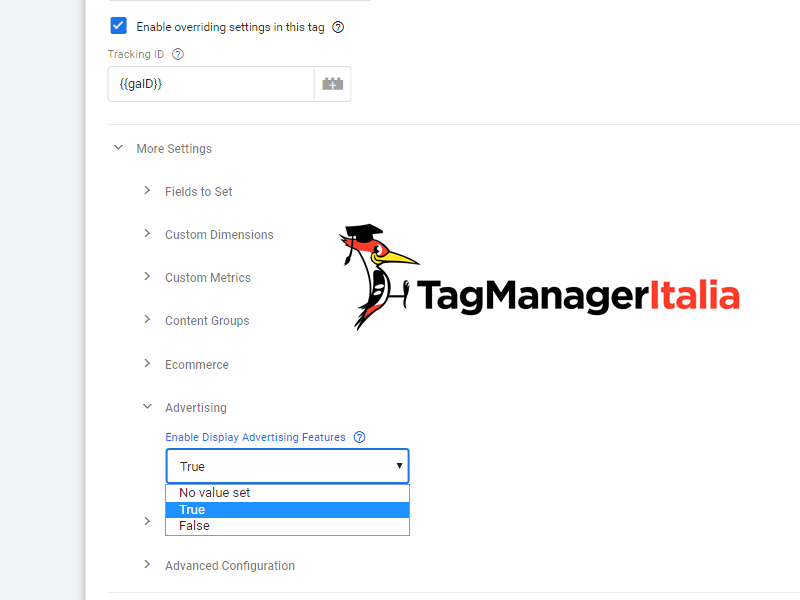 attiva display tag analytics google tag manager