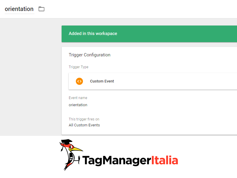 evento orientation mobile in google tag manager