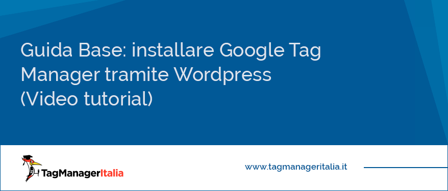 guida base come installare Google tag Manager tramite Wordpress