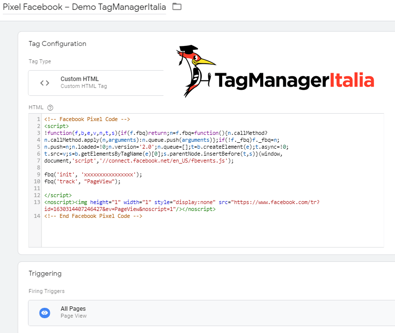 tag pixel facebook google tag manager 768x605