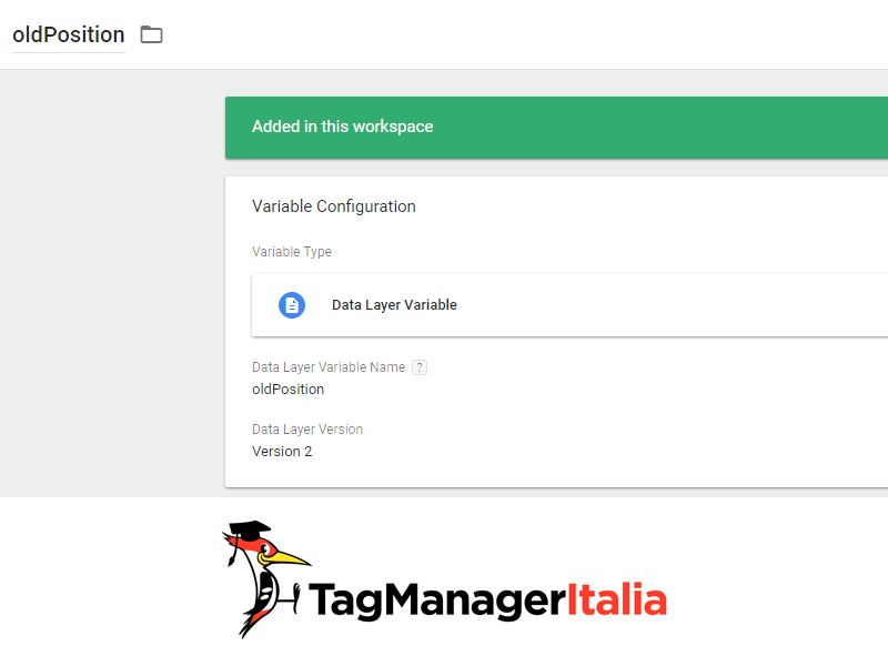 variabile livello dati orientamento precedente dispositivo mobile google tag manager
