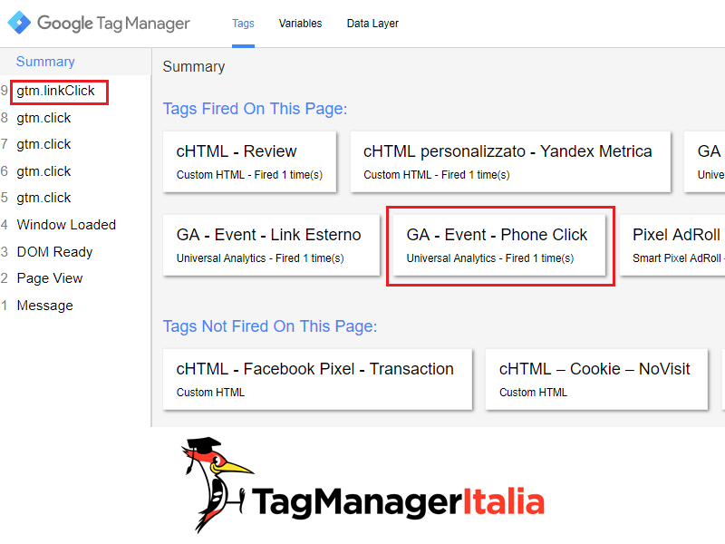 verifica tag click phone google tag manager2