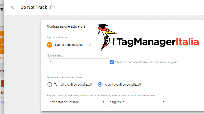 attivatore rispettare do not track dnt google tag manager