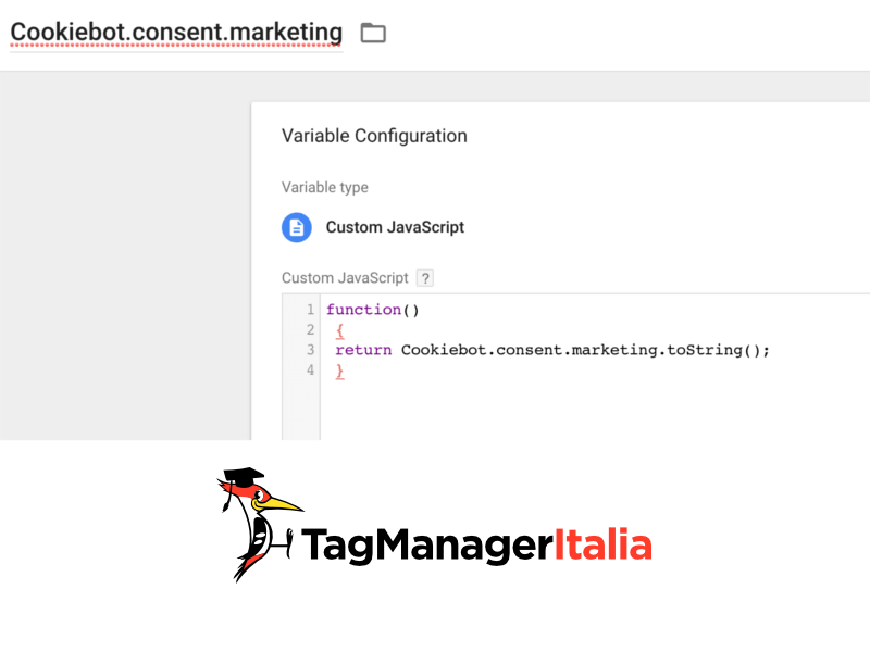 cookiebot con google tag manager step 5 variabile javascript personalizzata