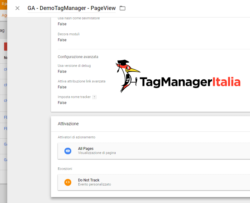 esempio tracciare do not track dnt google tag manager