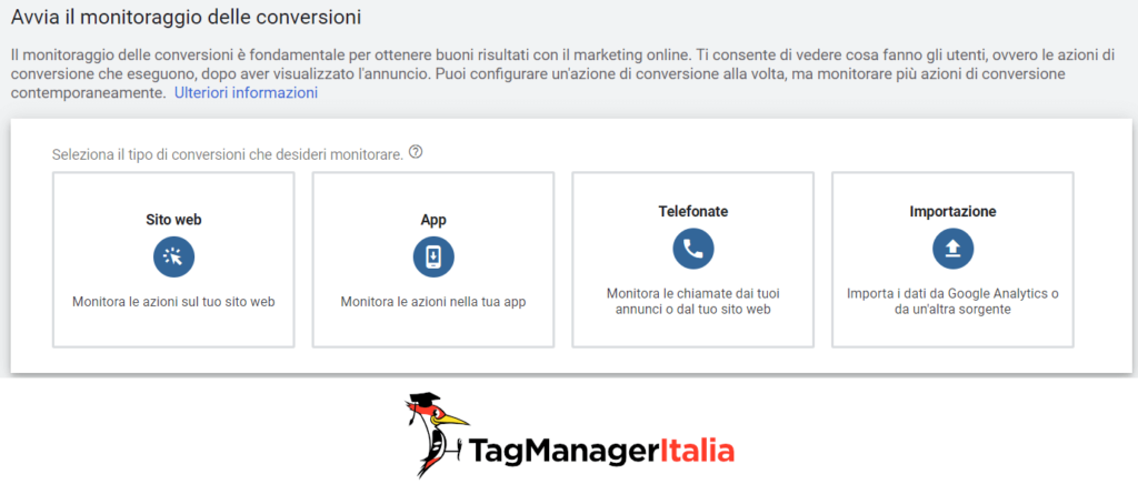 installare amonitoraggio conversioni google ads sito web con google tag manager