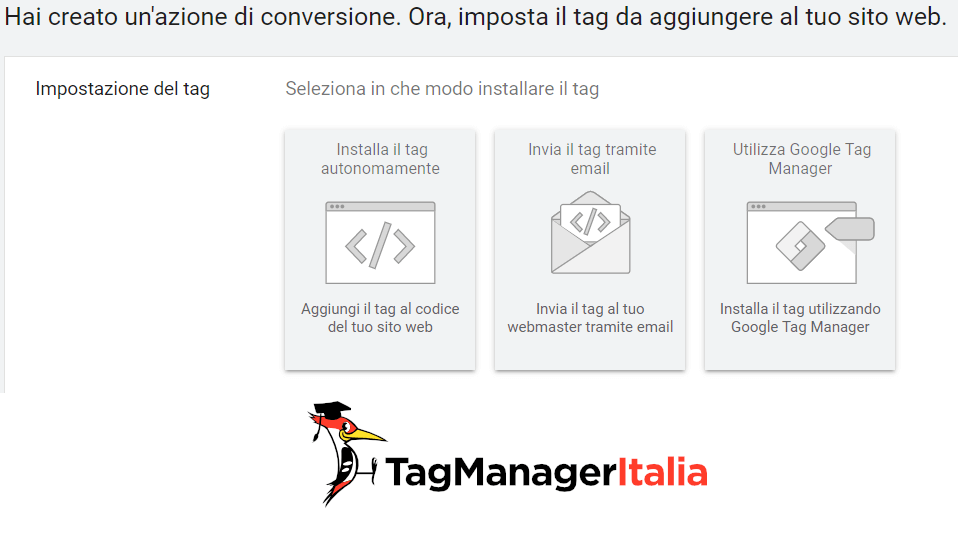 scelta tipo di monitoraggio per la conversione google ads con google tag manager