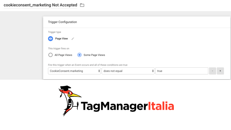 step 5 attivatori negativi cookiebot google tag manager