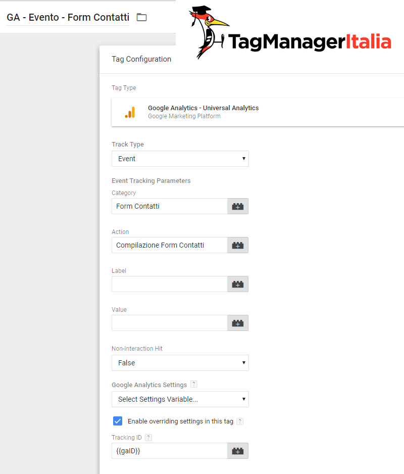 tag tracciare invio form contatti google tag manager