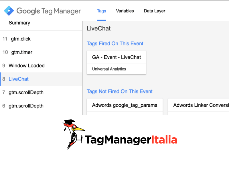 verifica tag livechat google tag manager