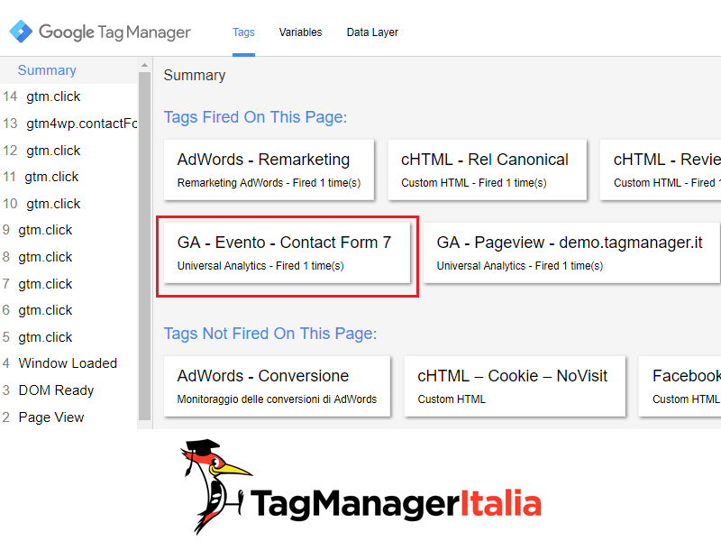 verifica2 tracciare plugin contact form 7 google tag manager