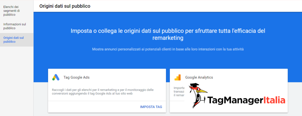 google ads gestione origini dati sul pubblico