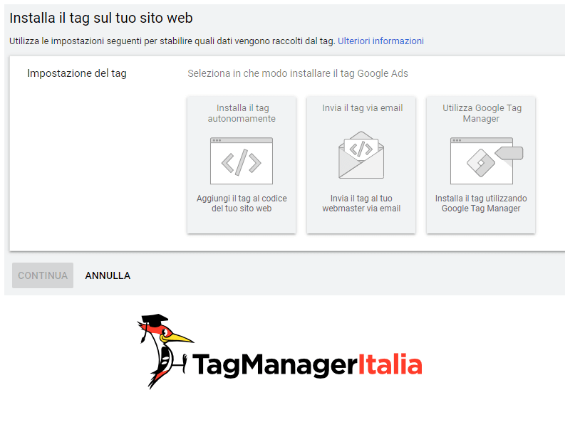 google tag manager e remarketing google ads snippet
