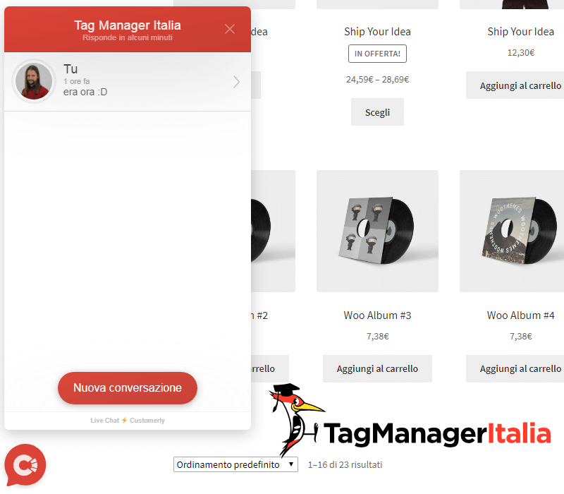 verifica widget customerly google tag manager