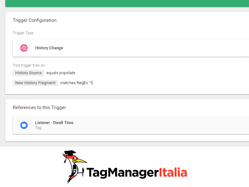 attivatore cambio cronologia history in google tag manager