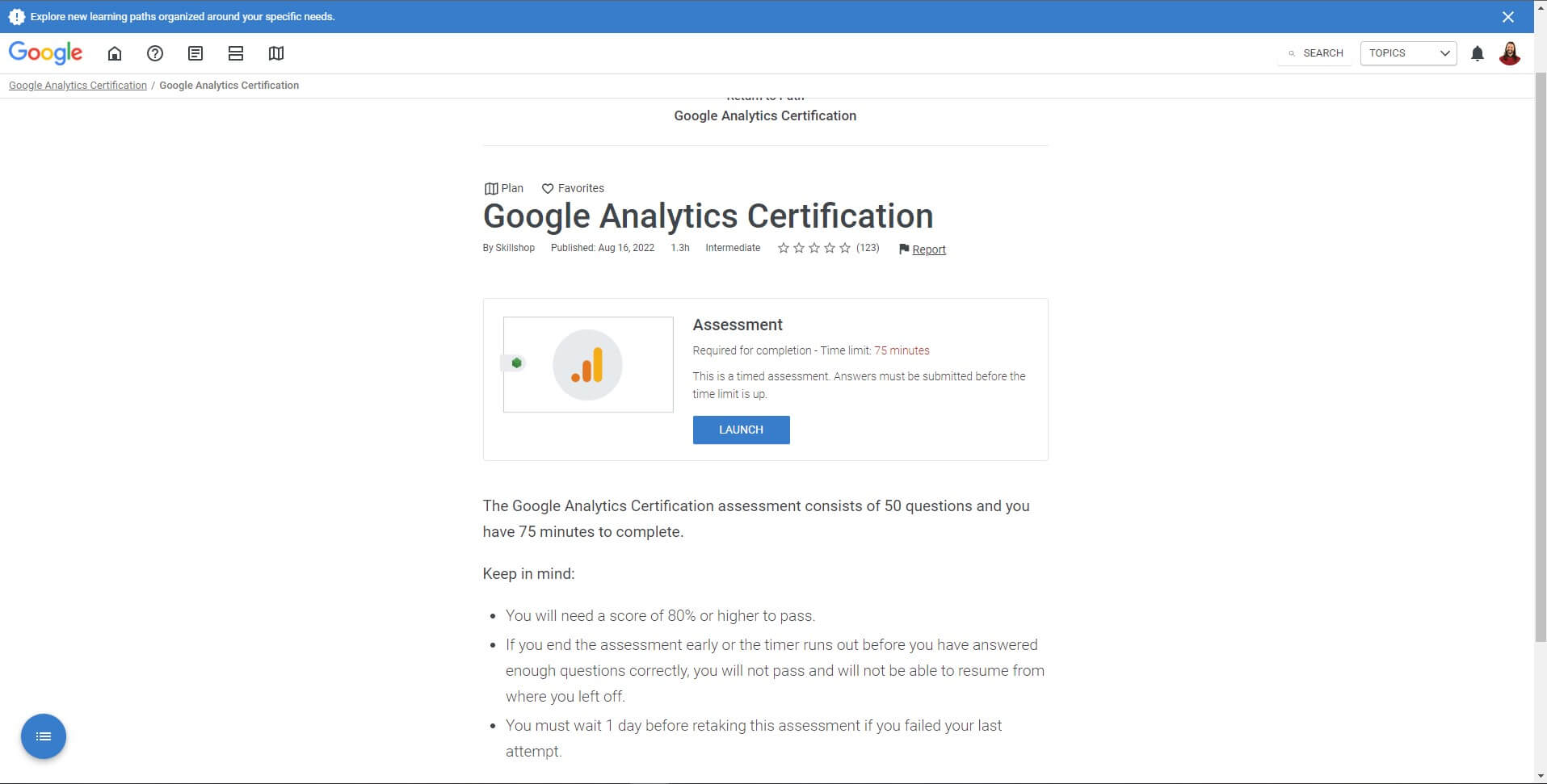 Google Analytics 4 certification 2022