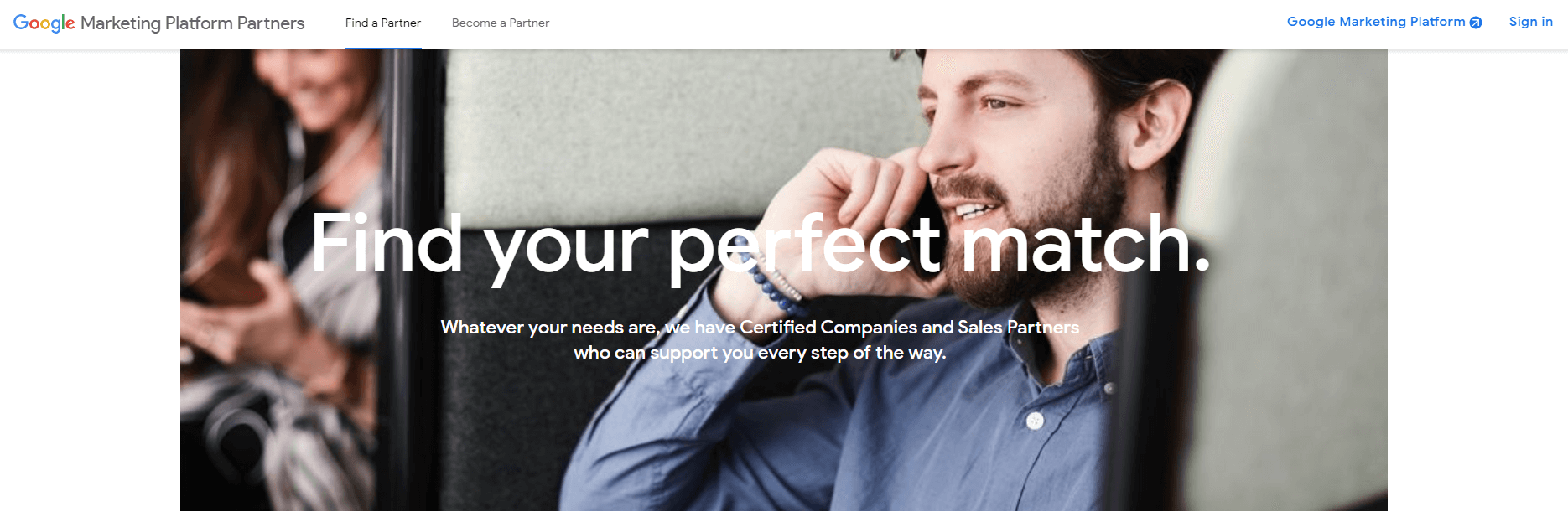 Google Marketing Platform Partners find a partner