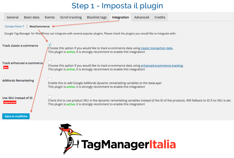 abilitare tracciamento ecommerce woocommerce con google tag manager 0