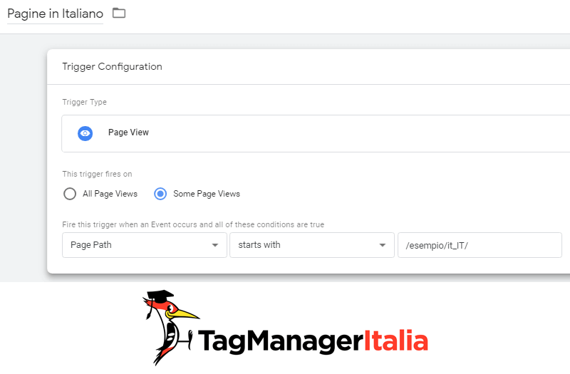 attivatore aggiungere href lang italiano google tag manager