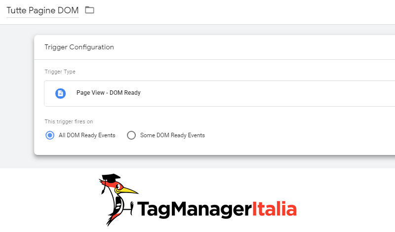 attivatore dom installare zopim google tag manager