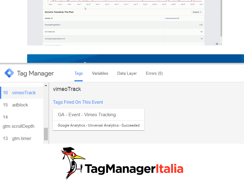 debug vimeo tracking google tag manager
