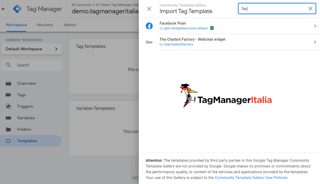 pixel facebook google tag manager template tag