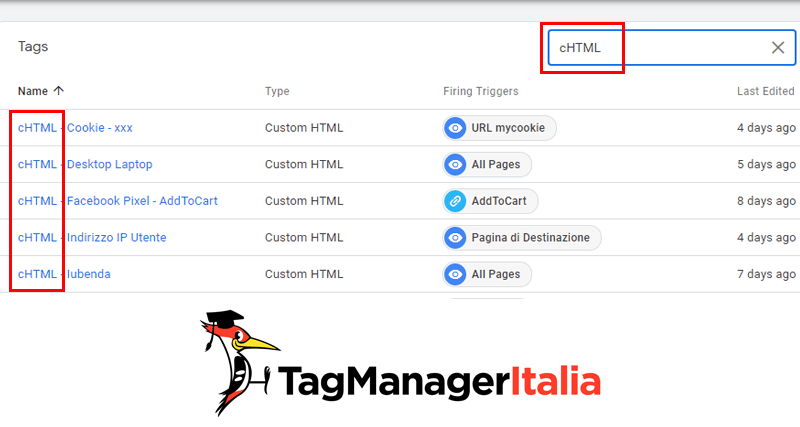 search box google tag manager