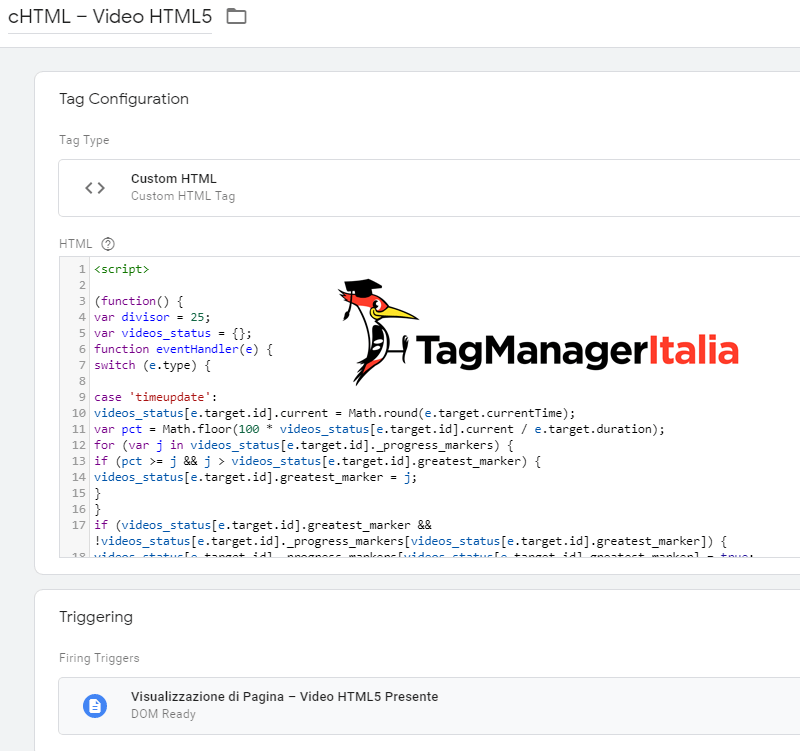 tag html video html5 google tag manager