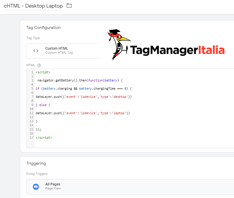 tag tracciare desktop laptop analytics google tag manager