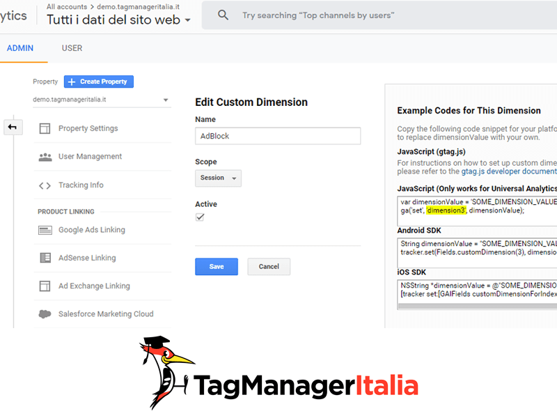 tracciare adblock analytics google tag manager