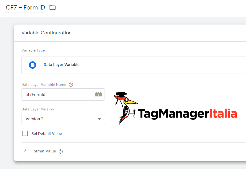 variabile contact form id google tag manager