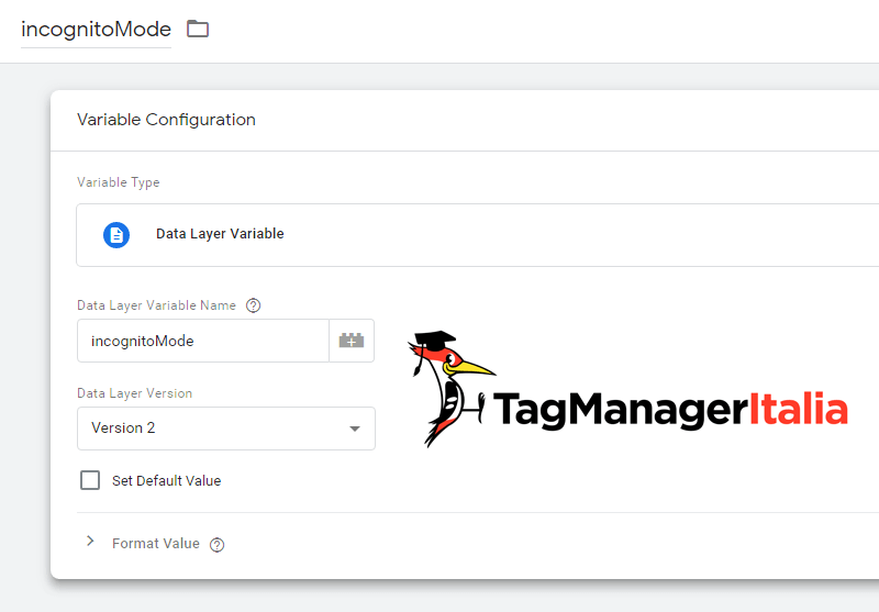 variabile navigazione incognita google tag manager