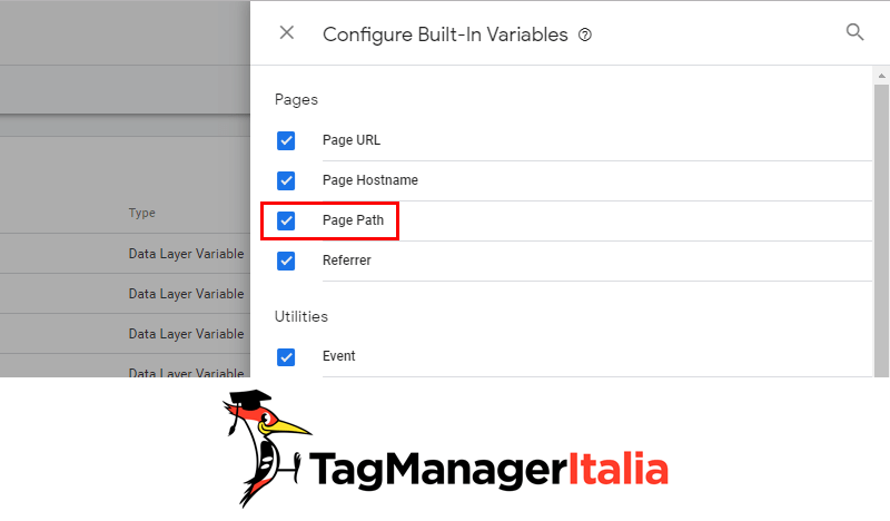 variabile page path google tag manager