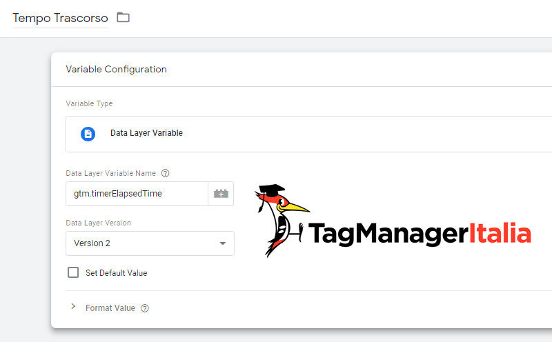 variabile tempo trascorso google tag manager