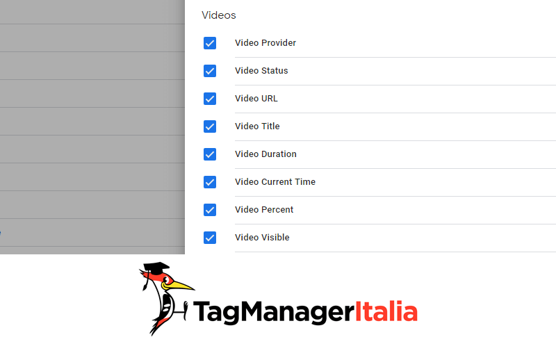 variabili video google tag manager