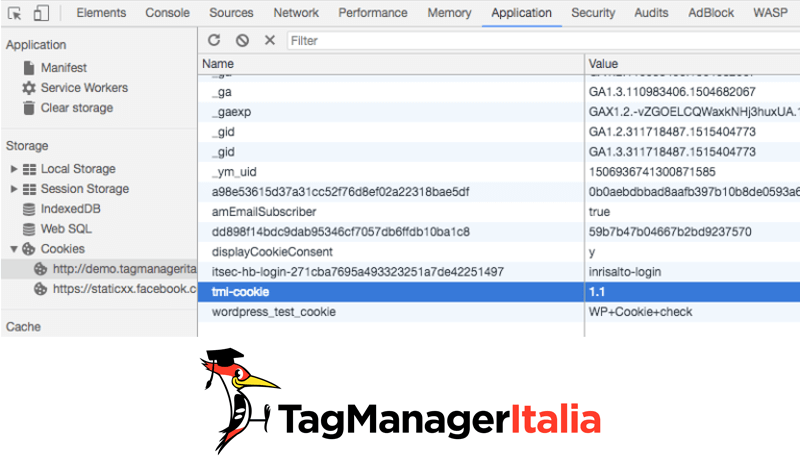 verifica cookie ab test google tag manager