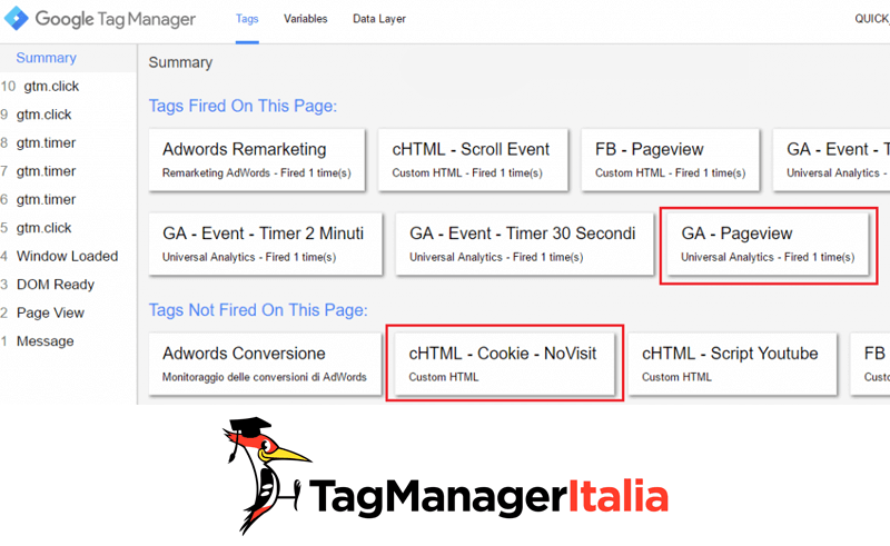 verifica esclusione cookie google tag manager step1