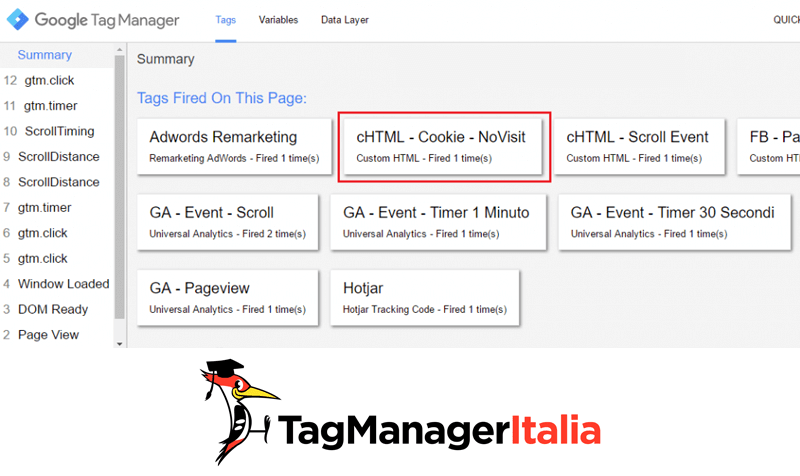 verifica esclusione cookie google tag manager step2