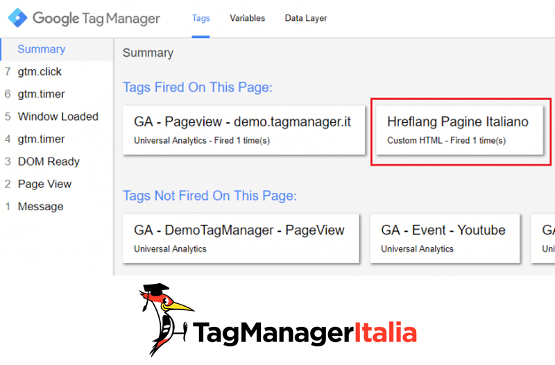 verifica implementare hreflang google tag manager