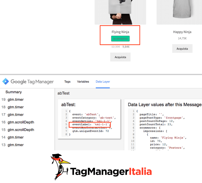 verifica tag ab test google tag manager