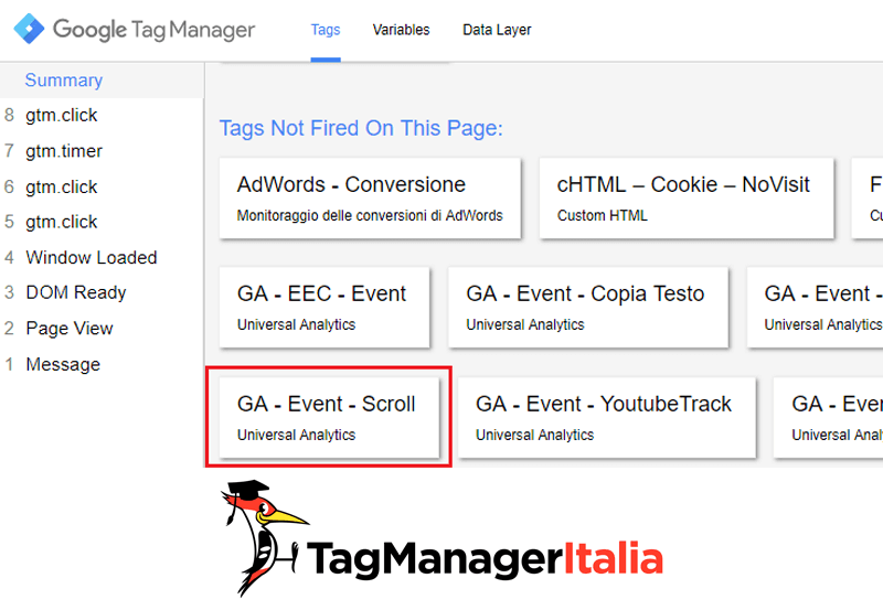 verifica1 tracciare scroll pagina google tag manager