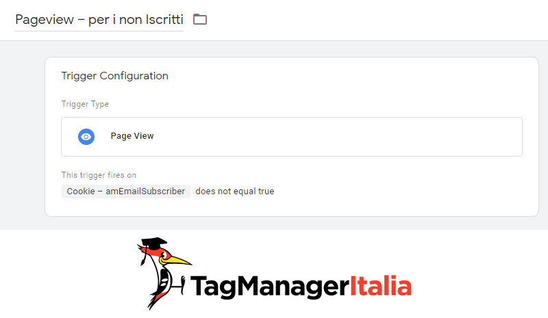 condizione attivatore popup google tag manager