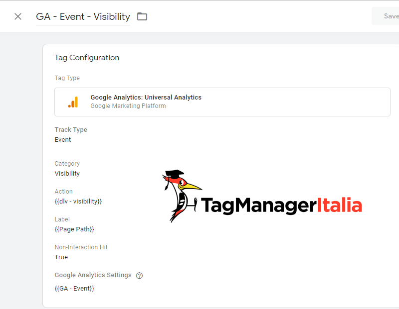 tag evento google analytics visibility google tag manager