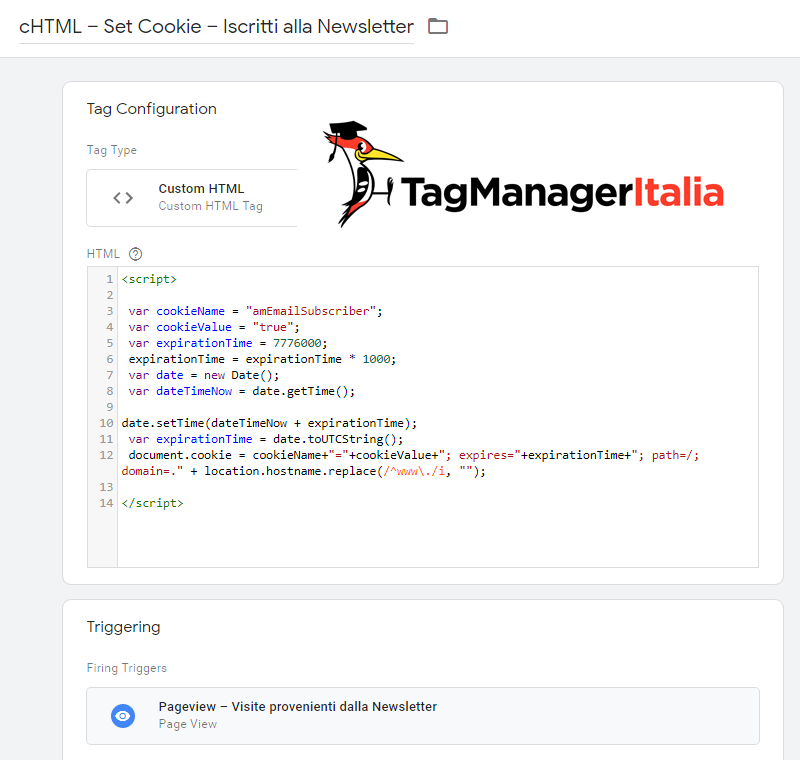 tag html set cookie google tag manager