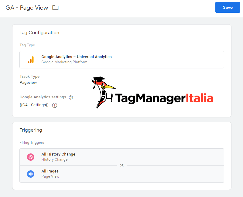 tag google tag manager history change