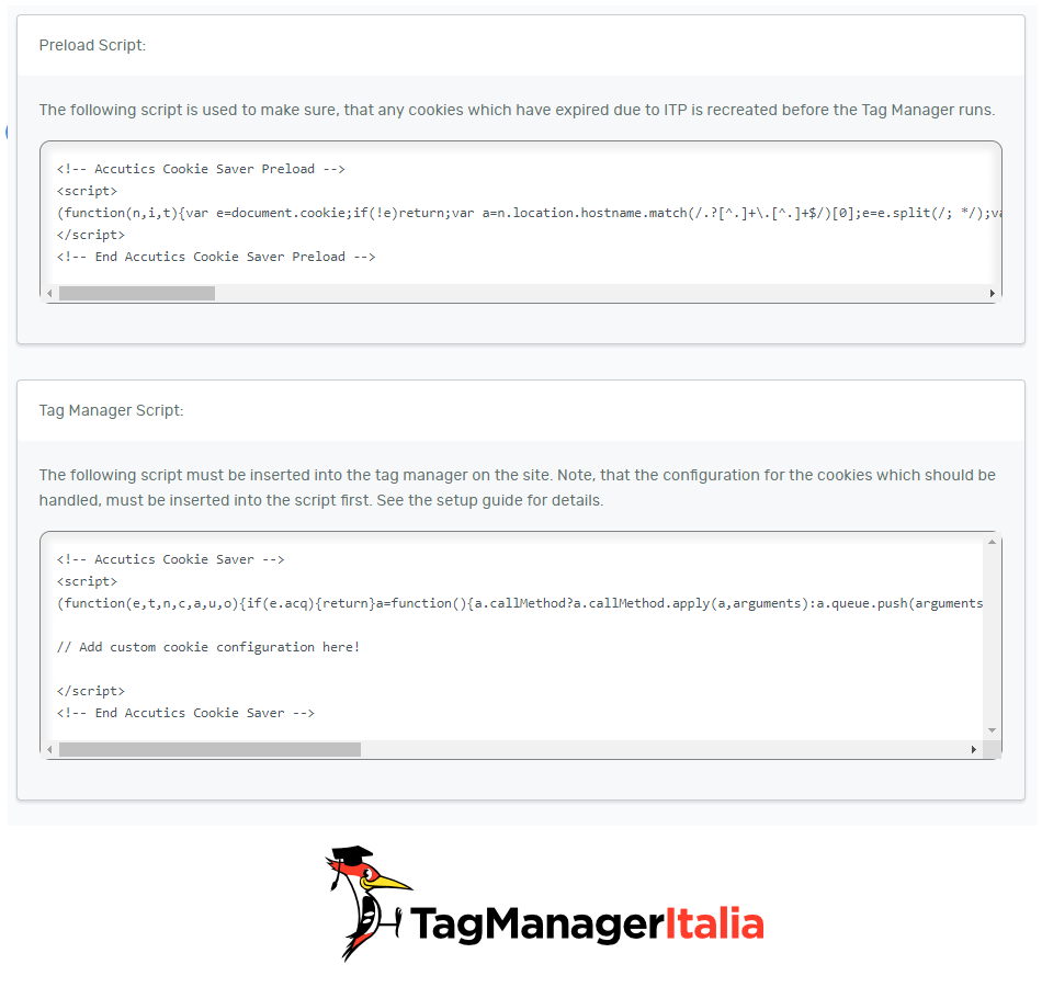 step 4 Javascript configuration of Cookie Saver